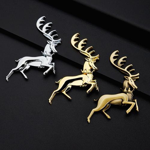 Metal Deer Car Sticker Metal 3D Stereoscopic Deer Car Logo Deer Content Body Sticker Metal Modification Decoration